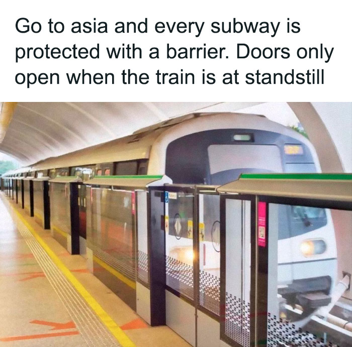 In Asia Nobody Has To Worry About Falling Into The Subway Tracks