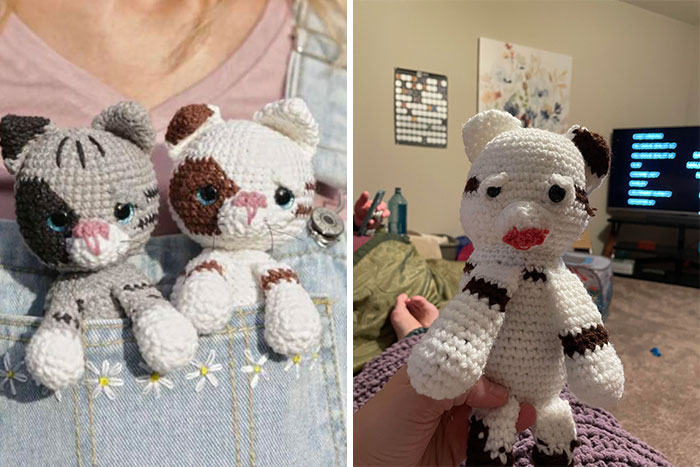 I Just Started Crocheting And I Tried To Make My Son A Kitty