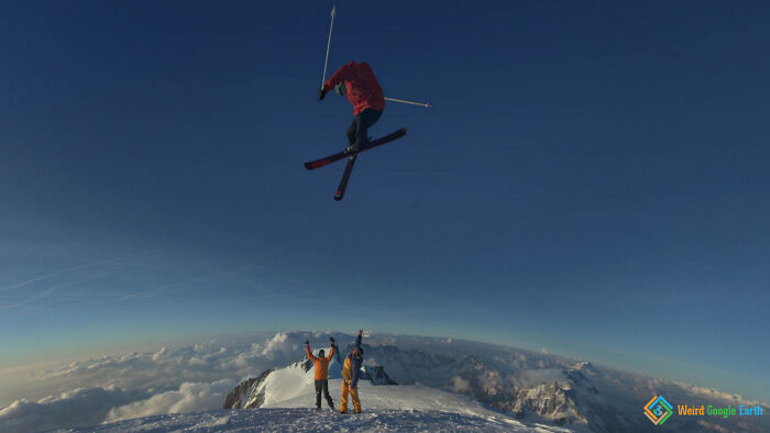 Foto perfecta esquiando. Mont Blanc, Europa