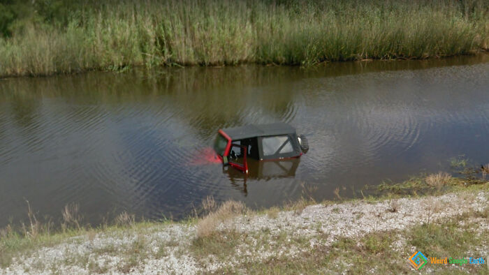 "The Boat (Car) Is Sinking". Location: Creole, Louisiana, USA