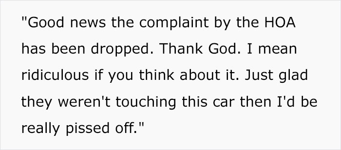 After receiving a complaint from the HOA, the boy was stunned when a child burned his hand on his hot car