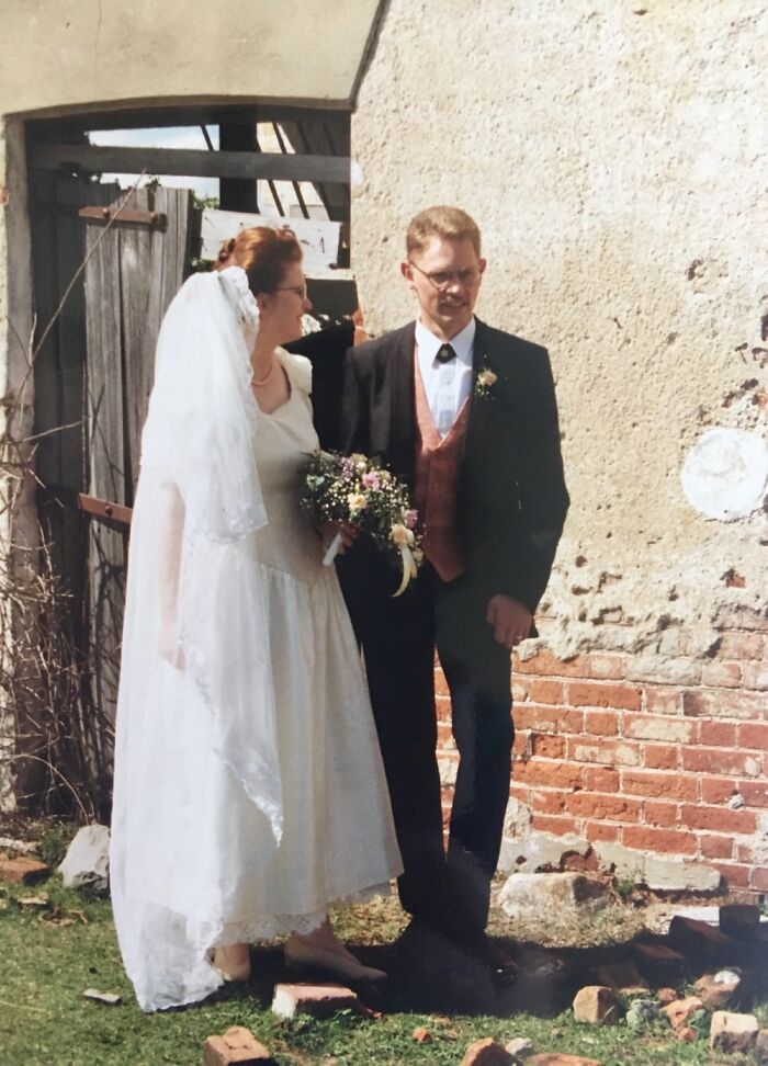 My Veil Was My Great Grandmother’s Veil. My Mum Wove The Bodice Of My Dress