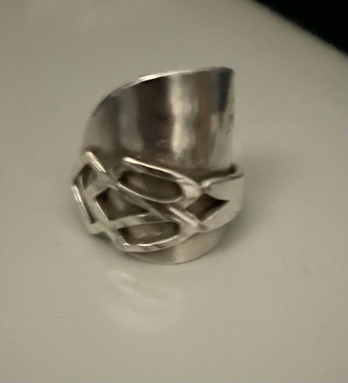 Just Bought This Recently. It’s A Ring Made From A Silver Teaspoon