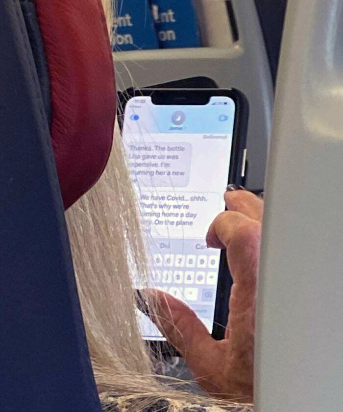 Caught This Woman Sitting In Front Of Me On A Plane Sending Some Very Alarming Texts