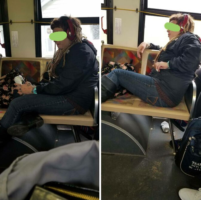 Woman Drinks Beer On Public Bus, Then Crumples It And Tosses It Under The Seat