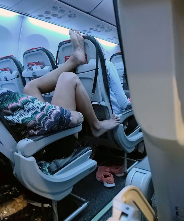 Saw This Gross Woman On My Flight Today