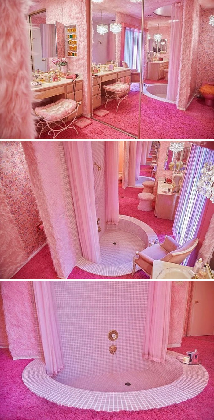 Cecilythegreat And Betainjax Sent Me This Pink Bathroom And I Just… What?! Look At The Tiny Tub For Your Feet! And Carpet. It’s A Pink Paradise!!! It Belongs To Jamienelson6!