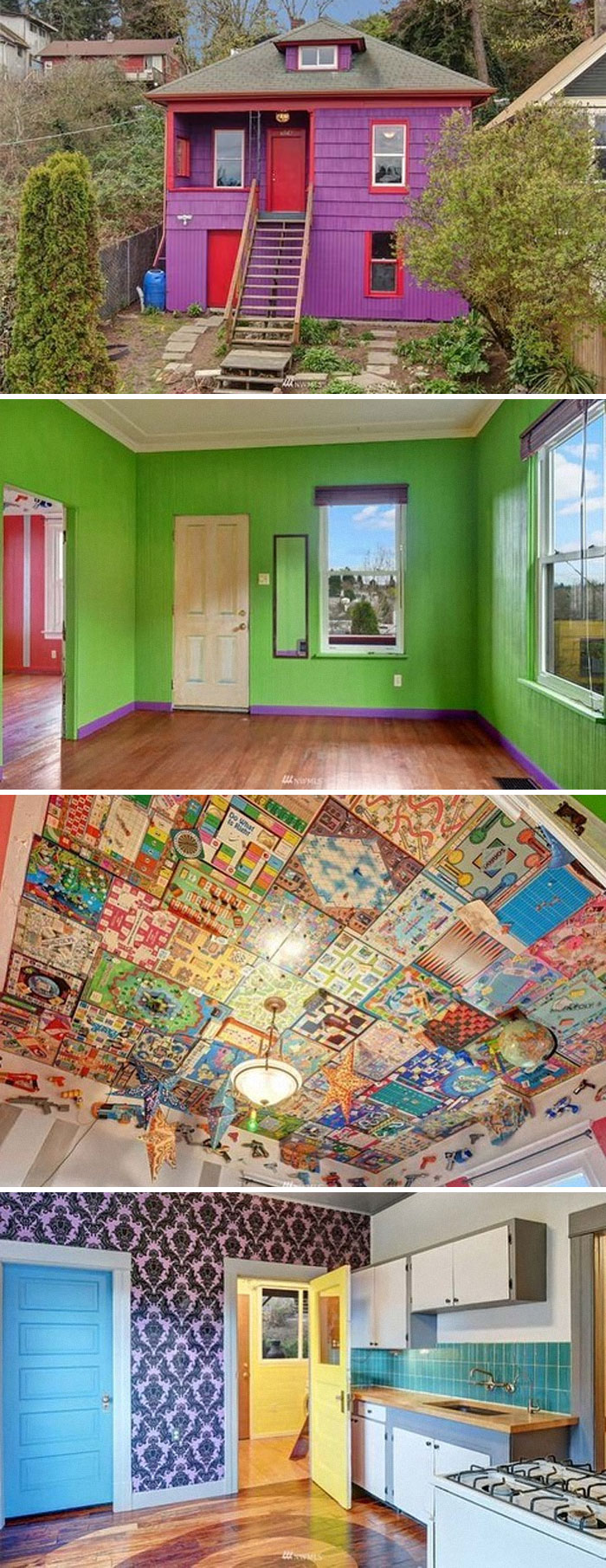 This House Today With A Game Board Ceiling, Monkeys On The Wall And Twisty Wizard Of Oz Floors. Wow