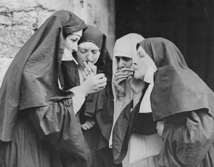 Sisters In Cigarette Break, England, 1960s