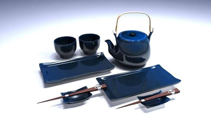 3D Modeling And Render Of A Japanese Tea Set I Did Some Years Ago
