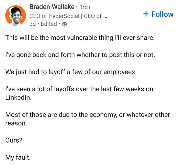 CEO Posts A Crying Selfie After Laying Off Employees, Receives A Major Backlash CEO Posts A Crying Selfie After Laying Off Employees, Receives A Major Backlash