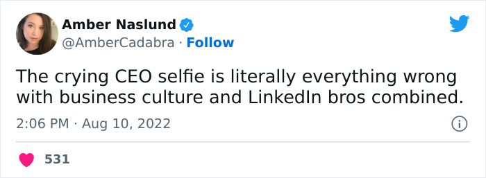 CEO Posts A Crying Selfie After Laying Off Employees, Receives A Major Backlash CEO Posts A Crying Selfie After Laying Off Employees, Receives A Major Backlash