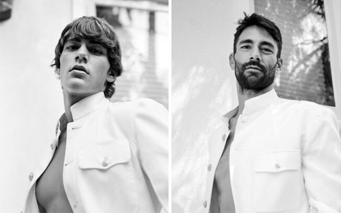 Este fotógrafo de celebridades retrata a modelos masculinos con décadas de diferencia (14 fotos)