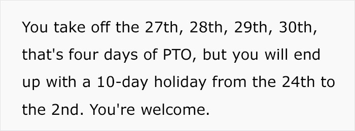 Woman Shares A 'Hack' To Have A 10-Day Holiday Around Christmas This Year, Another TikToker Warns Workers Not To Do It Woman Shares A 'Hack' To Have A 10-Day Holiday Around Christmas This Year, Another TikToker Warns Workers Not To Do It