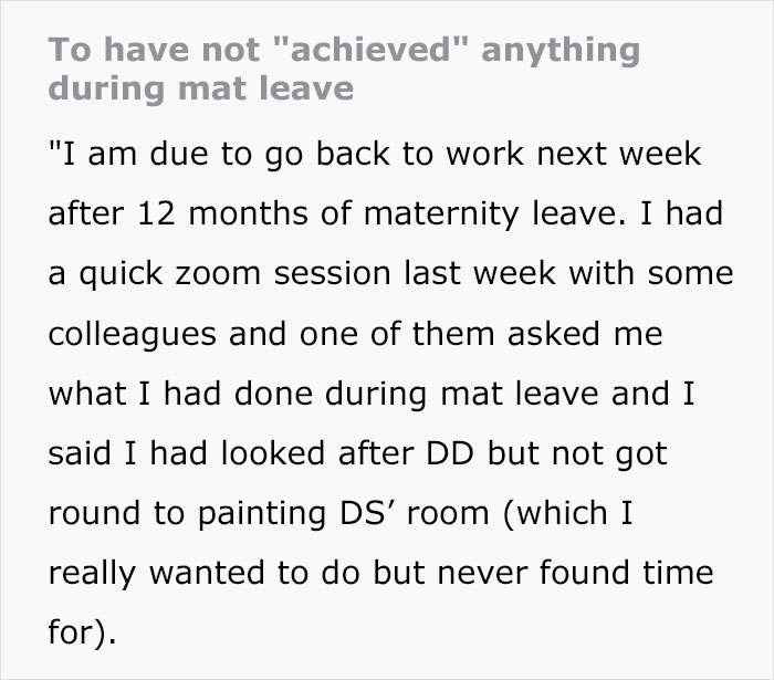 "Should I Have Done Something?": Coworker Shames New Mom For Not Being Productive While On Maternity Leave, Wonders If They're Right