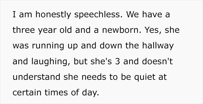 Mom Is "Left Speechless" After Neighbor From Downstairs Has Enough Of Her Loud 3-Year-Old And Tells Her To Be Quiet Mom Is "Left Speechless" After Neighbor From Downstairs Has Enough Of Her Loud 3-Year-Old And Tells Her To Be Quiet