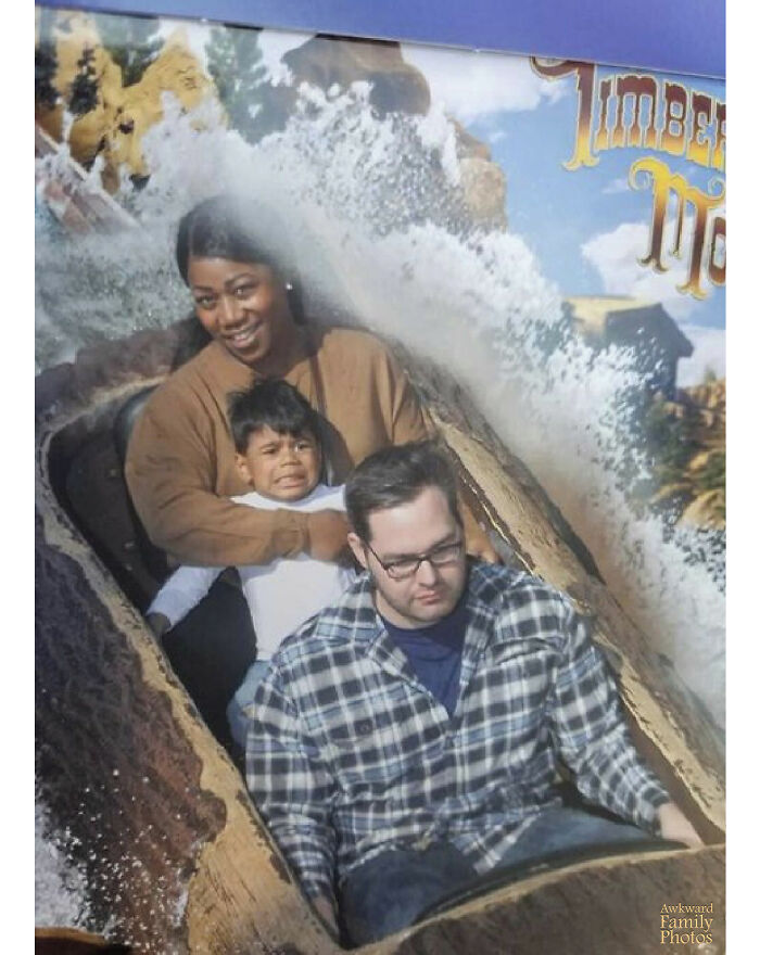 "It Was My Son’s First Time On My Favorite Ride And He Was Terrified. As For My Husband, He Just Always Looks Like That"