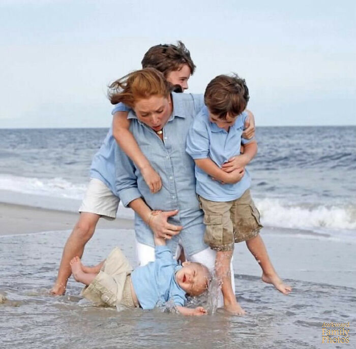 “During Our ‘Perfect’ Beach Photo Shoot, My Oldest Son Jumped On My Back, Propelling My Infant Son Out Of My Arms"