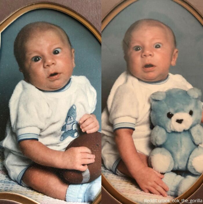 "Came Across Some Old Photos Of A Weird Looking Baby At My Parents' House. Found Out It’s Me At 4 Weeks. Thank God They Captured My Beauty Before I Grew Out Of It"