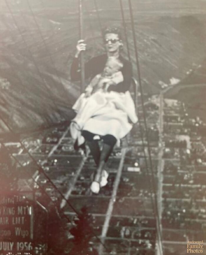 "Here Is My Dad With My Grandma In 1956 At The Snow King Chair Lift"