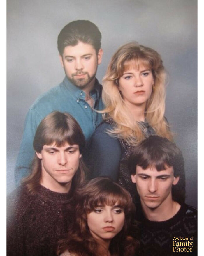 “1993. My Siblings And Me (The Blonde) Got The Great Idea To Take A Portrait Of Ourselves For A Surprise Christmas Present For Our Mom. However, None Of Us Were In The Mood For Photos On That Particular Day"