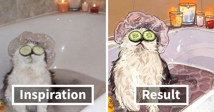 30 Of The Funniest Internet-Famous Cat Pics Get Illustrated By Catwheezie (New Pics)