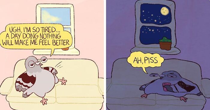Artist Portrays How Life Looks When You Have Depression And Anxiety Through These 30 Relatable Comics Featuring A Cartoon Pigeon