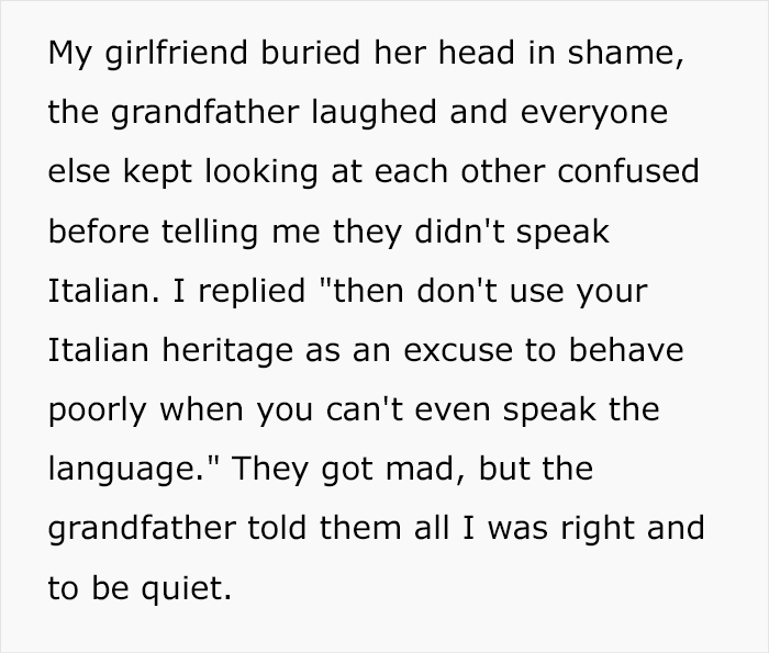 Rude Italian American Girlfriend's Family Laughs At Her Boyfriend And Is Surprised When He Roasts Them With Fluent Italian