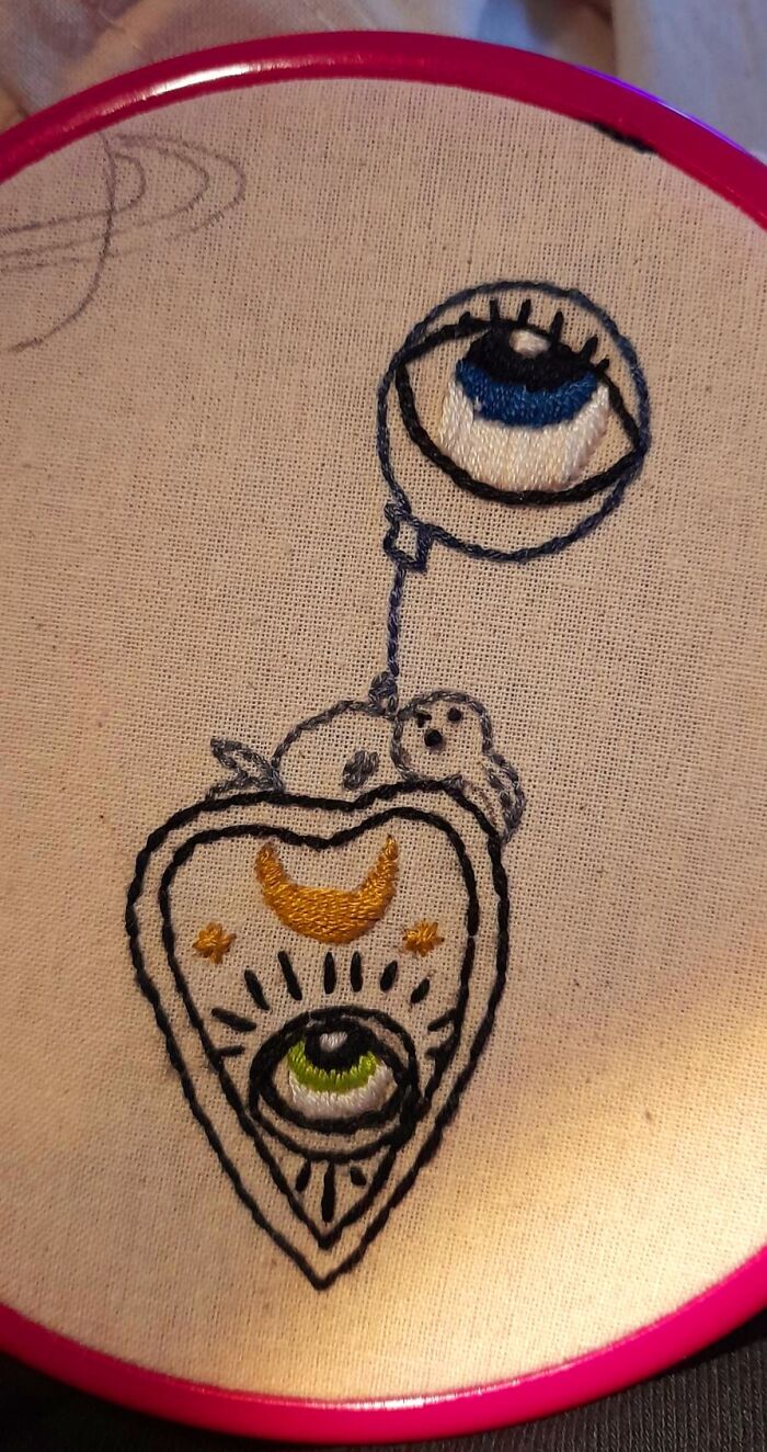 Embroidery Of A Little Ouija Bunny On A Totebag
