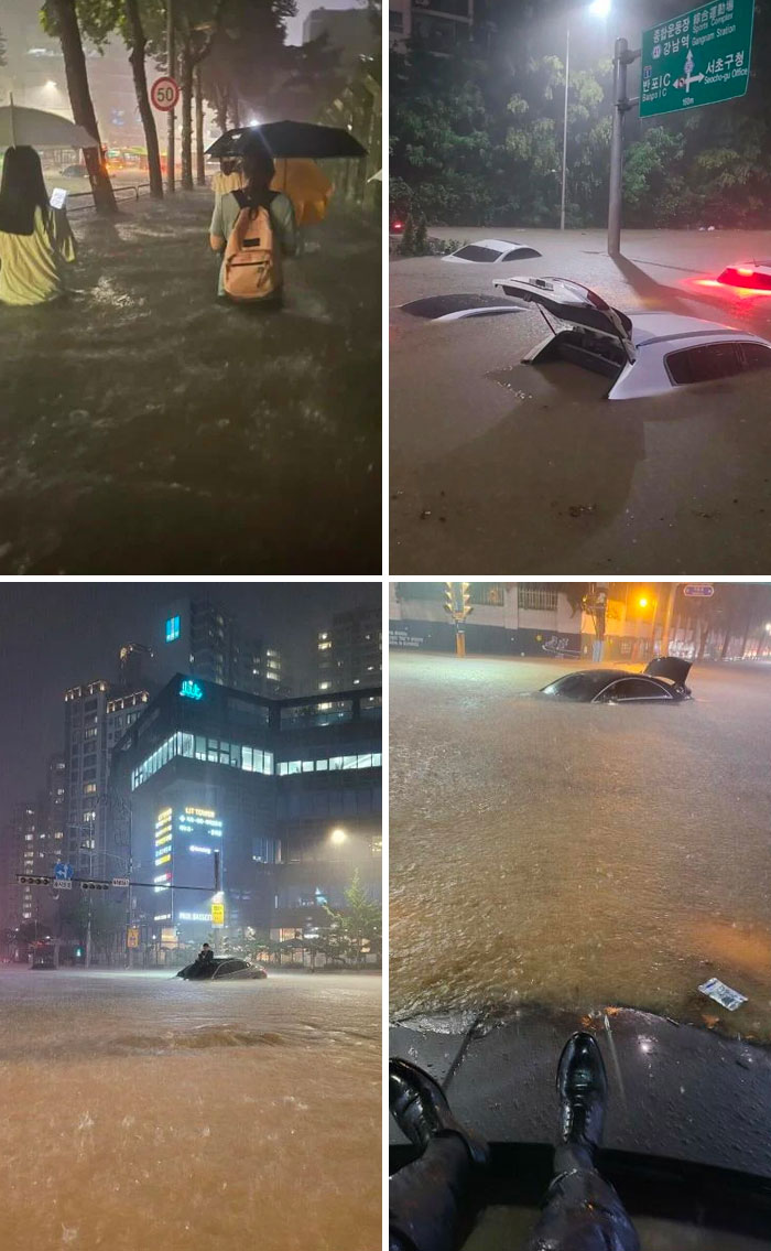 Record Flooding In Seoul, South Korea. 336 Mm/13 In Of Rain In A Day