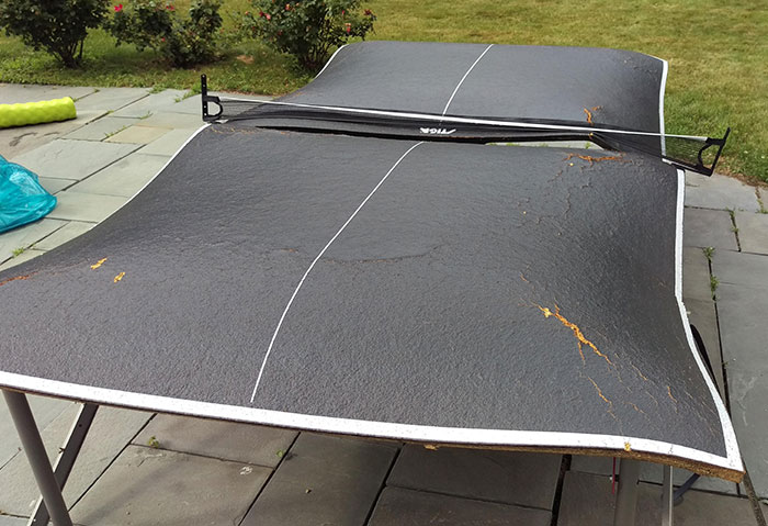 My Ping Pong Table After Being Left Out In The Rain