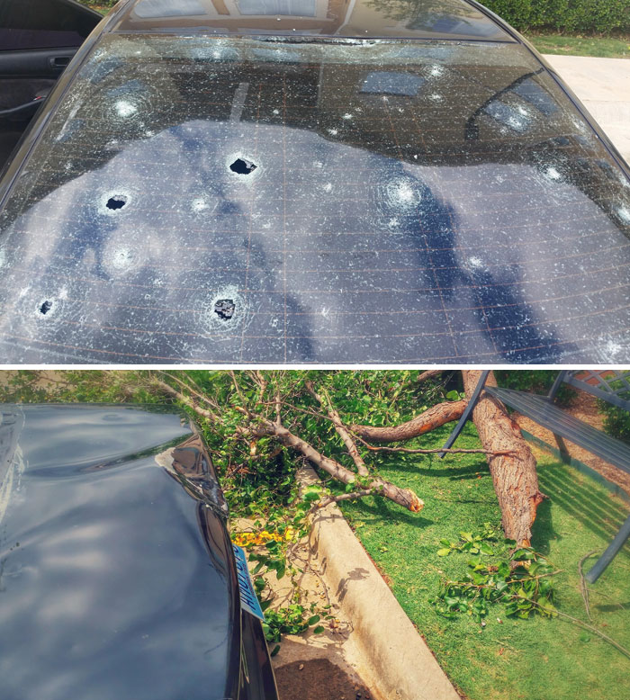 Within 2 Days In Texas A Hail Storm And Hurricane Destroyed My Car