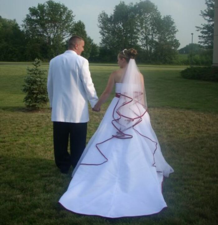 My Red Rose Wedding. The Veil Also Had Red Flowers With Swarovski Crystals On Them Along The Edges