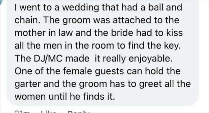 Bride-To-Be Asking For Alternatives To The Garter Toss, This Was One Of The Responses