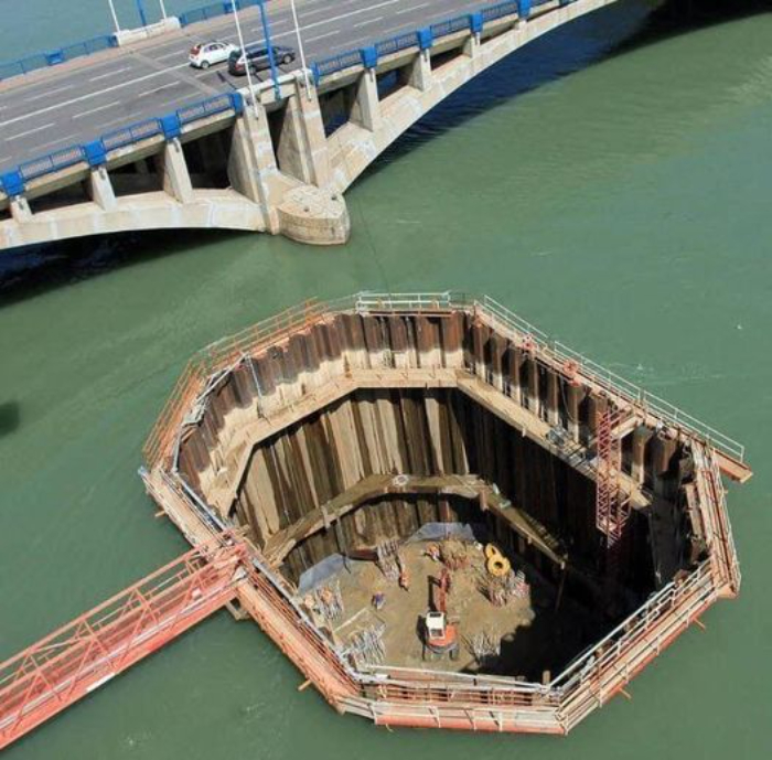 This Is How Foundations For Bridges Are Built Over Water