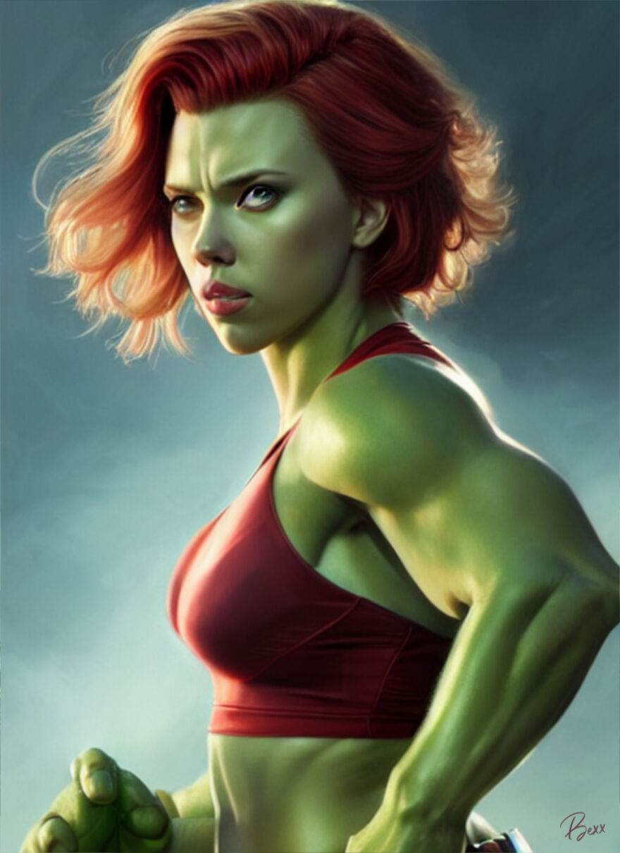 Scarlett johansson as she-hulk in a movie