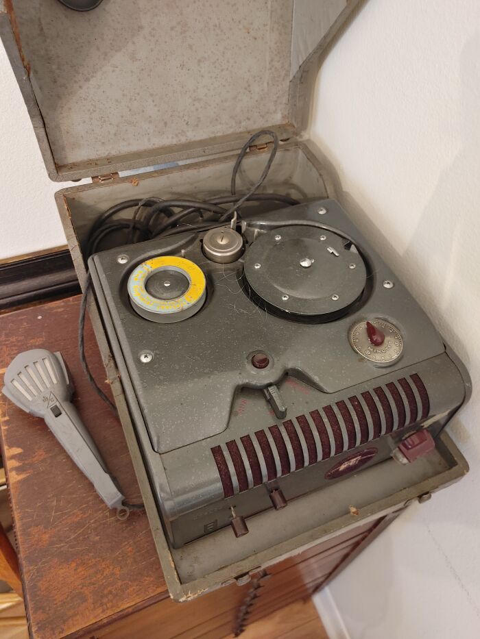 Old Wire Recorder, Records Audio On Magnetized Wire Instead Of Tape, Circa 1950