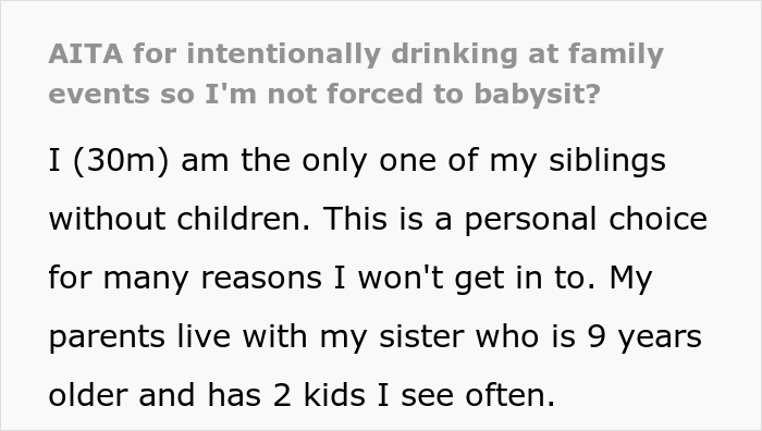 Guy Comes Up With A Brilliant Plan To Intentionally Drink Before Family Gatherings To Dodge Babysitting Duties Which Usually Fall On Him