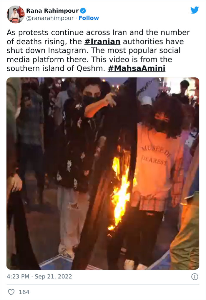 Women Burn Hijabs, Cut Their Hair As Protests Spread In Iran After The Death Of Mahsa Amini Women Burn Hijabs, Cut Their Hair As Protests Spread In Iran After The Death Of Mahsa Amini