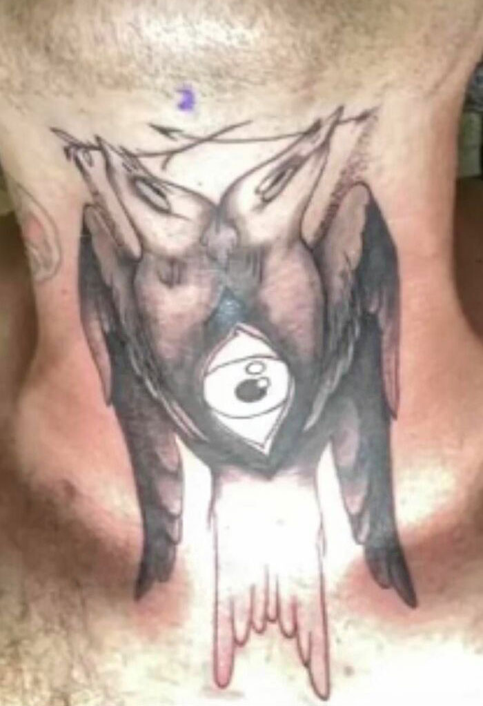 My Ex Sent Me This Yesterday. That’s On His Throat. I Can’t Even Tell What Exactly It’s Supposed To Be. I Do Know That It Looks Horrific