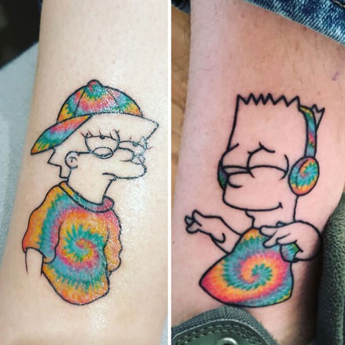 Simpsons Sibling Tattoos But Make Them A Vibe