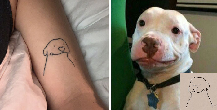 A dog arm tattoo