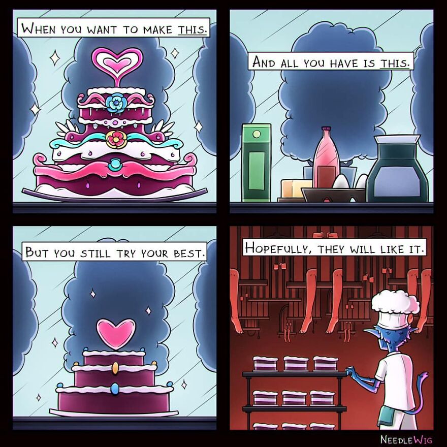 Artist Makes Dark Humor Comics That Explore The Most Cursed Desires (49 New Pics)