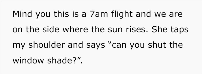 Boy enjoys watching the sky through the window on an airplane, annoying another passenger by refusing to close the shade when asked.