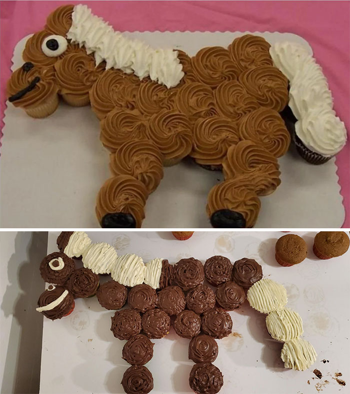  Un intento de pastel con forma de caballo