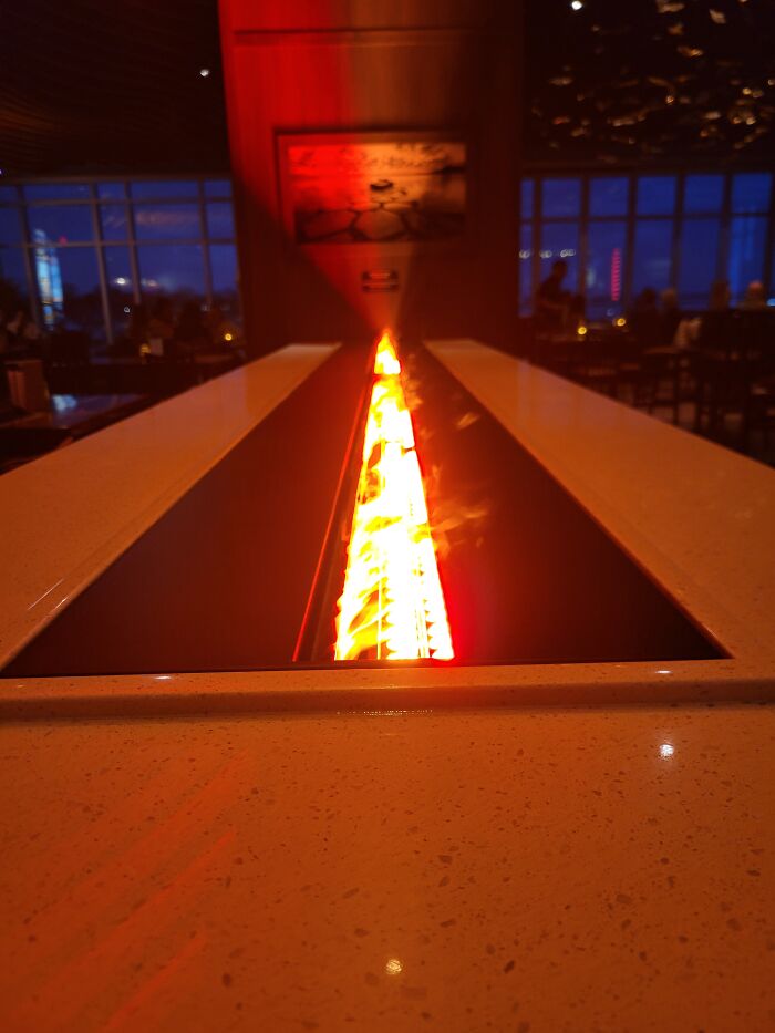 This Is One Of Those "Fire Pits" That Uses Water Vapor And LED Lights To Create The Look Of Fire