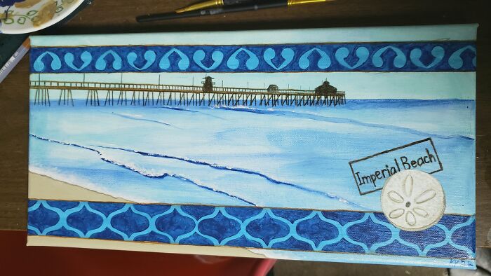 My Painting Of The Pier At My Favorite Beach