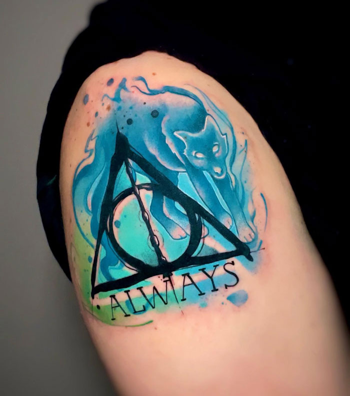 Meaning of the deathly hallows tattoo features photo examples of  drawings sketches facts