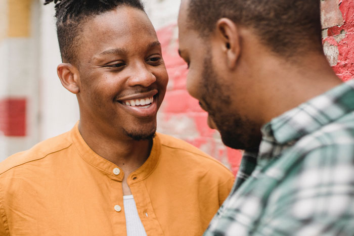 Close friends laughing