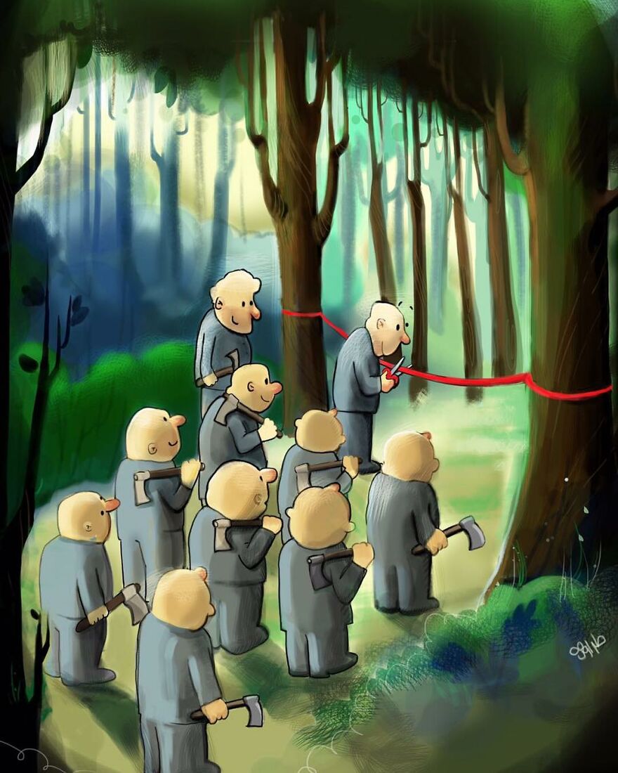 Iranian Artist Criticizes Modern Society With Thought-Provoking Illustrations (53 Pics)